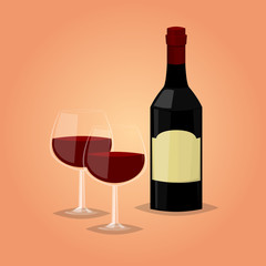 Wine cartoon vector illustration