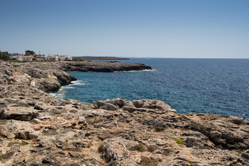 Rocky shores along the mediterranean sea