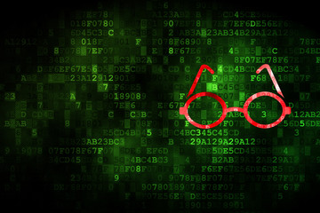 Science concept: Glasses on digital background