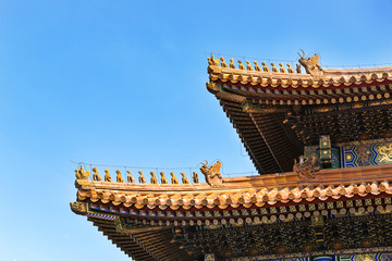 Fototapeta na wymiar Roof of the Hall of Supreme Harmony, at the Forbidden City, Beij