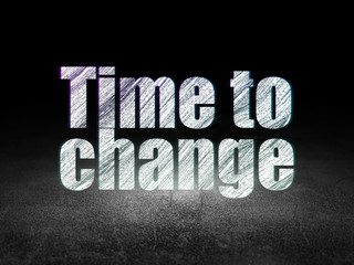 Fototapeta na wymiar Time concept: Time to Change in grunge dark room