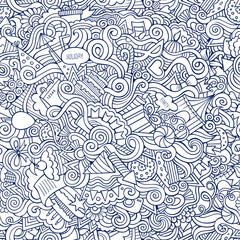 doodles hand drawn holiday seamless pattern