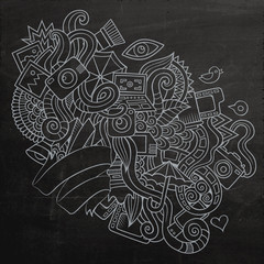 Photography doodles elements sketch background.