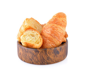 croissant on wooden background