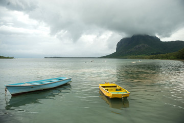 Fototapeta na wymiar Mauritius Fisherman's Wharf in the village of Le Morne