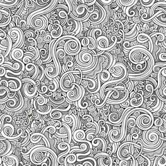 Decorative hand drawn doodle nature ornamental curl  seamless pattern