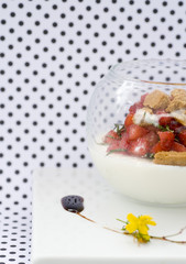 strawberries panacotta