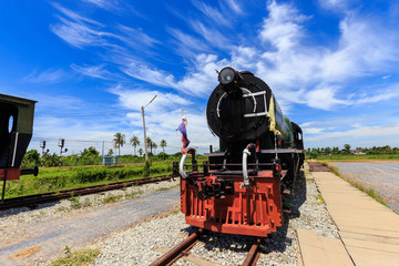 Obraz premium Antique steam trains in the station