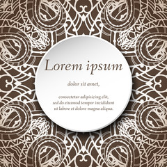 Vector design templates. Seamless abstract pattern, hand drawn texture for Invitations, Cards, Flyers. Floral vintage geometric background. Fabric or paper print.