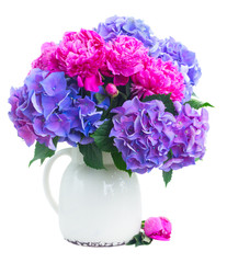 Bright pink and blue flowers