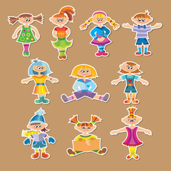 Group of cartoon kids