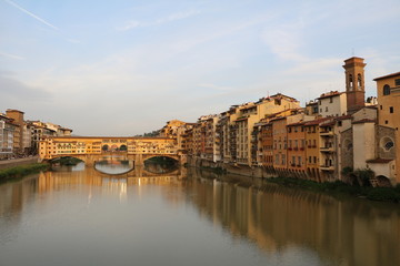 River Arno and Ponte Vecchio in Florence, Tuscany Italy