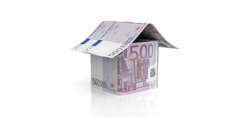 3d rendering euro house on white background