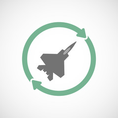 Isolated reuse icon with a combat plane