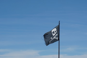 Fahne, Piratenfahne, Piratenflagge, Flagge, Totenkopf, Seeräuber, Pirat, Meer