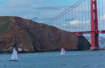 Sailboats and the Golden Gate