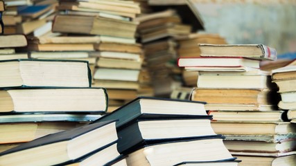 variety of books close up view