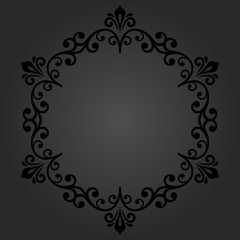 Floral Modern Vector Round Frame