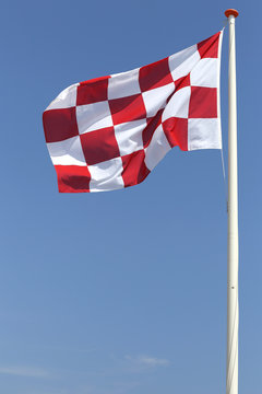 flag of Dutch province North Brabant blowing in the wind