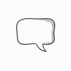 Empty speech square sketch icon.