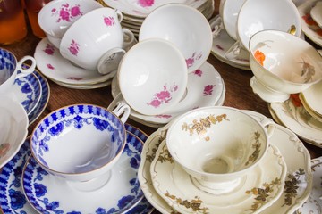 Tableware in Flea market