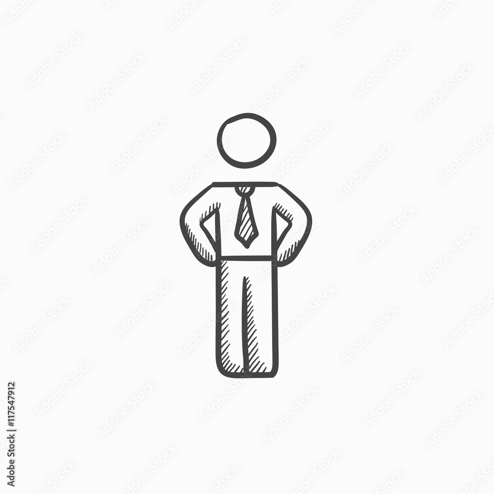 Canvas Prints businessman standing sketch icon.