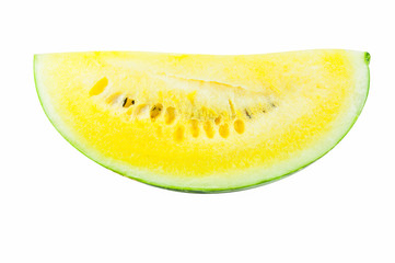 Slice  watermelon Yellow on white background