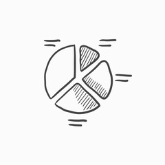 Pie chart sketch icon.