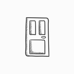 Front door sketch icon.