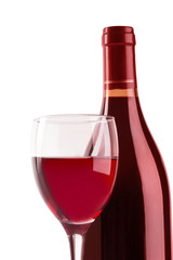 Wine glass with bottle