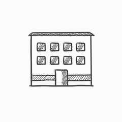 Office building sketch icon.