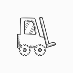 Forklift sketch icon.