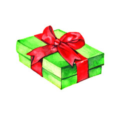 Gift sketches boxes. Watercolor hand drawing illustration.