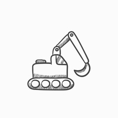 Excavator sketch icon.