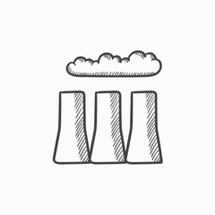 Factory pipes sketch icon