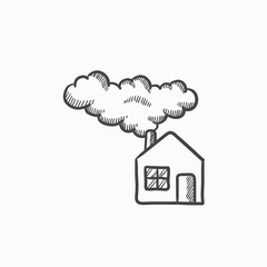 Save energy house sketch icon.