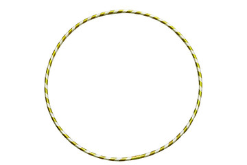 The hula Hoop silver with lemon yellow color, isolated on white background. Gymnastics,...