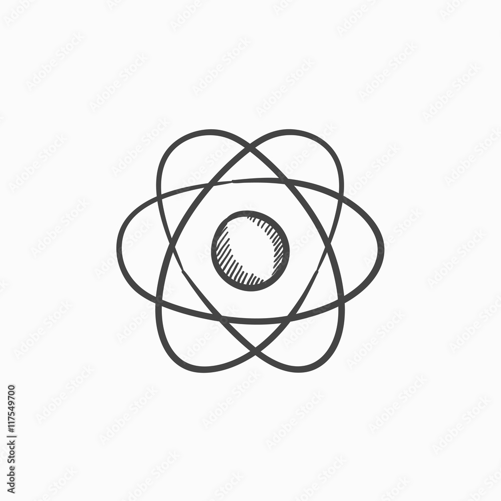 Poster atom sketch icon.