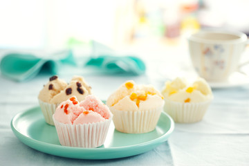 Thai fruity fluffy cupcake for snack