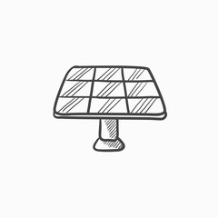 Solar panel sketch icon.