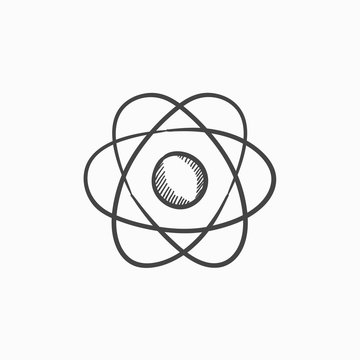 Atom sketch icon.