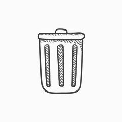 Trash can sketch icon.