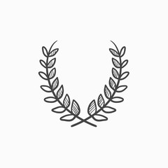 Laurel wreath sketch icon.