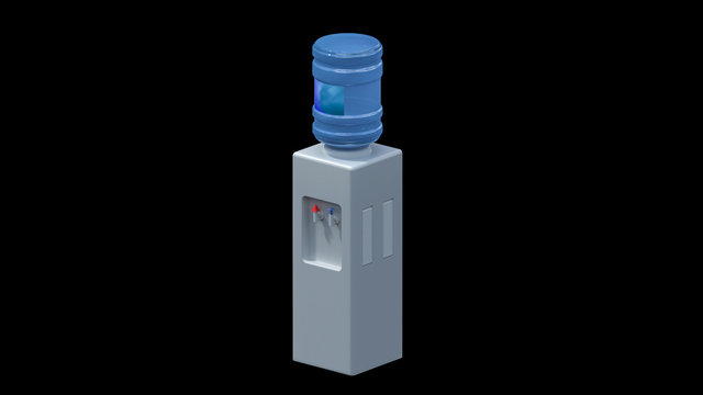 Water cooler, water dispenser isolated on black background