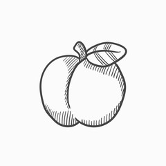 Apple sketch icon.