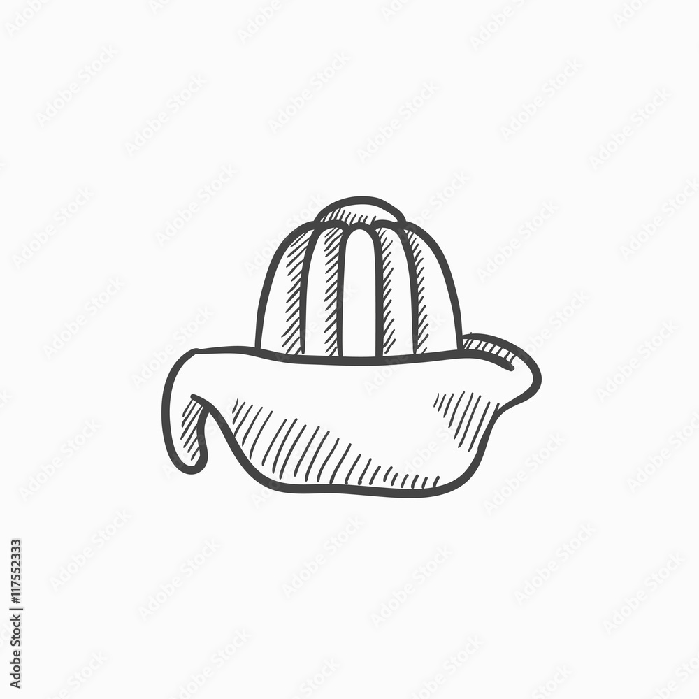 Sticker lemon squeezer sketch icon.