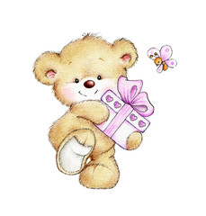Teddy bear with gift - 117552376