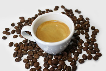 coffee cup with beans