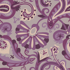 Paisley Pattern.
Hand drawn seamlessly repeating ornamental wallpaper or textile pattern with Paisley motives in vector format.
