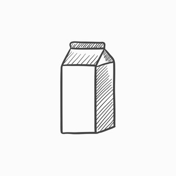 Packaged dairy product sketch icon.